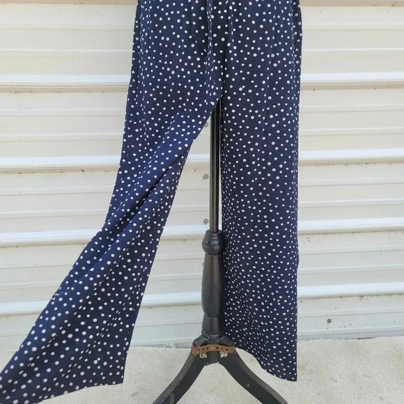 NWT En Focus Studio Women Navy Blue Polka Dot V-Neck Jumpsuit sz 6 - Picture 10 of 12